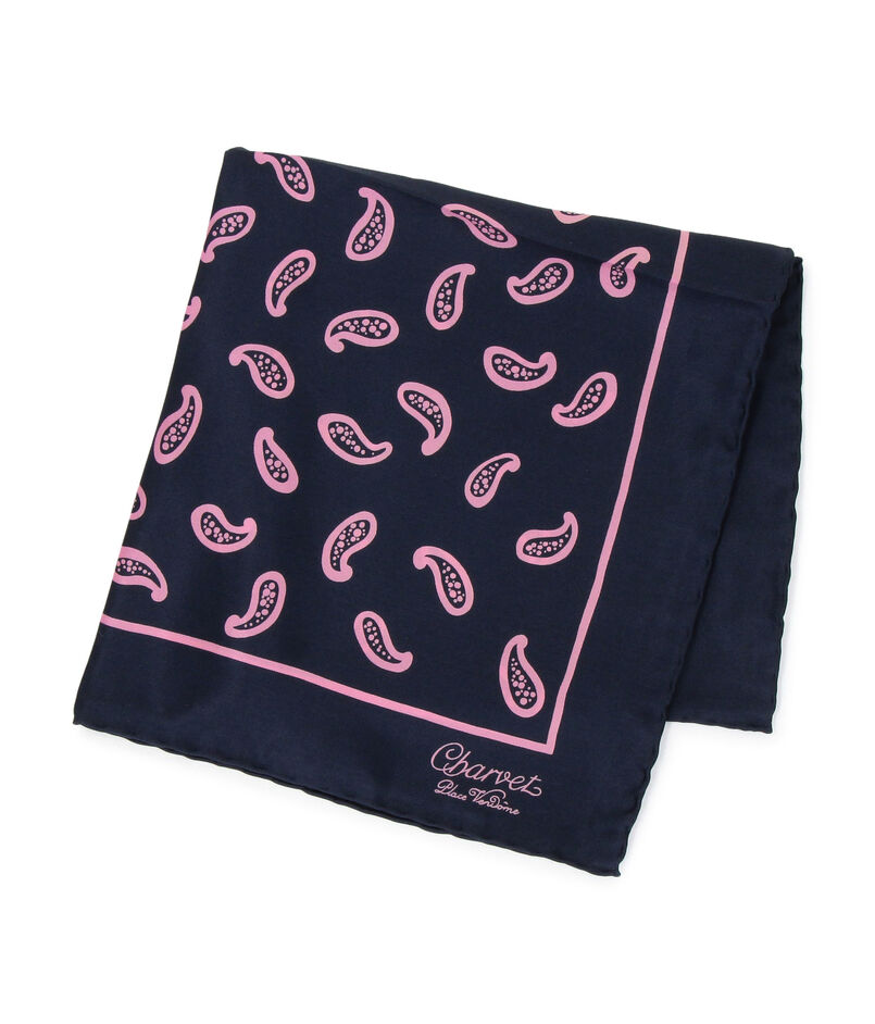 Charvet シルクプリント ポケットチーフ