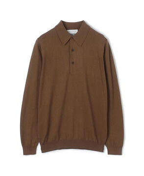 シルクコットン ニットポロシャツ