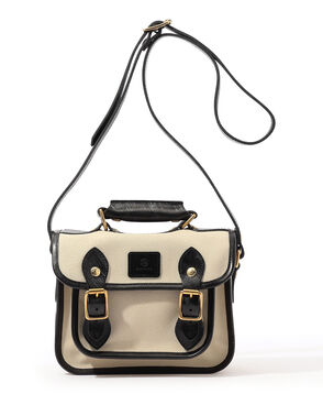 GLENROYAL ブライドルレザー&times;キャンバス サッチェルバッグ