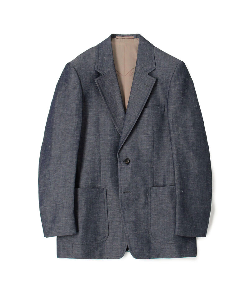 ウールリネン シングルブレステッド2Bジャケット DORMEUIL