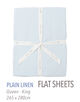 プレーンリネン フラットシーツ（クイーン～キング）