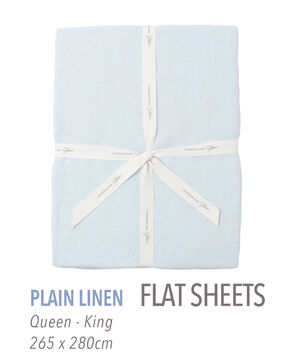 プレーンリネン フラットシーツ（クイーン～キング）