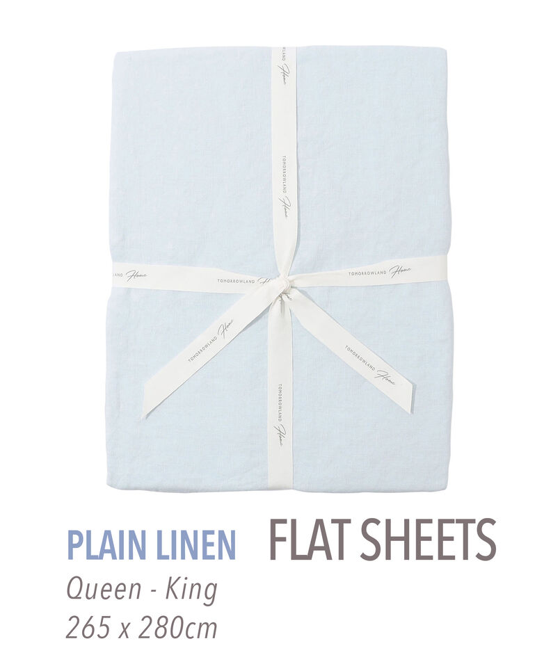 プレーンリネン フラットシーツ（クイーン～キング）