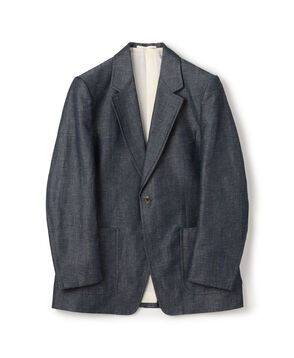 ウールリネン シングルブレステッド2Bジャケット DORMEUIL