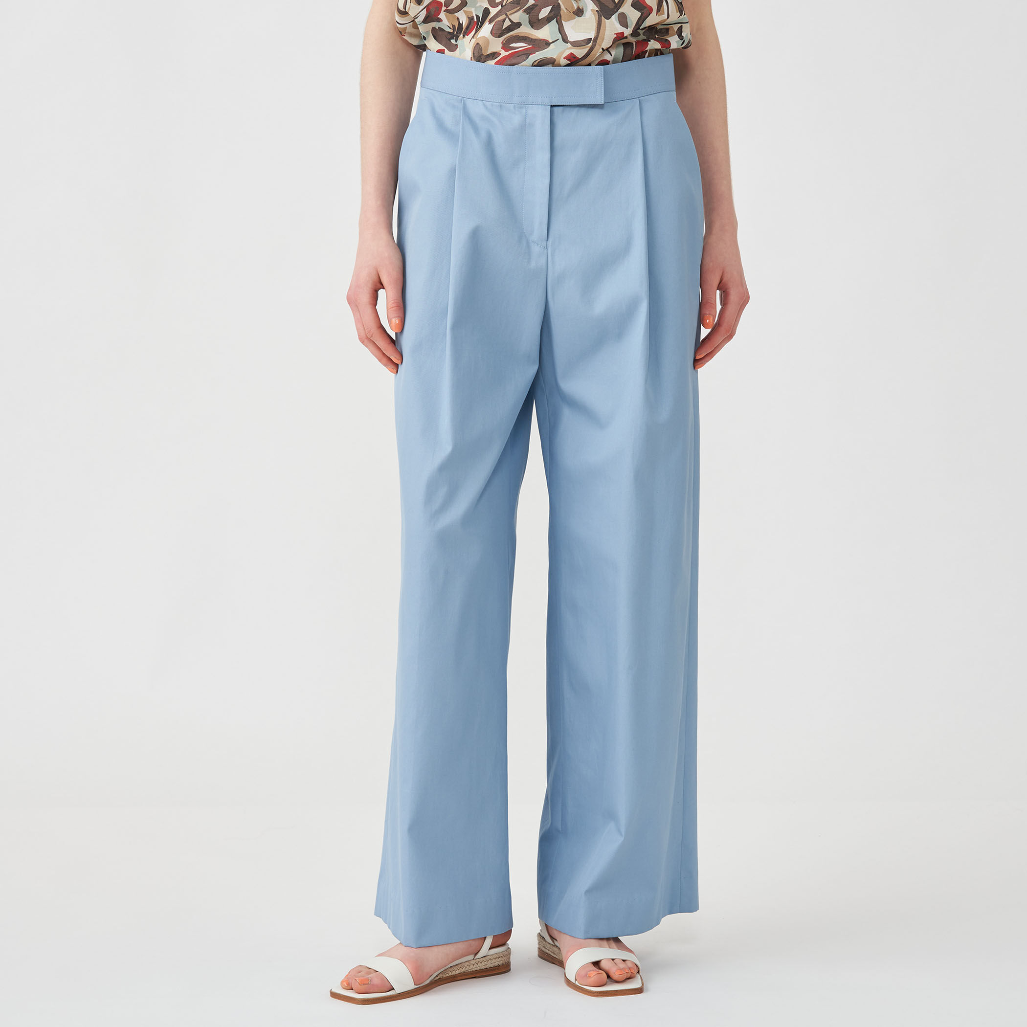 コットンギャバジン タックワイドパンツ｜トゥモローランド 公式通販