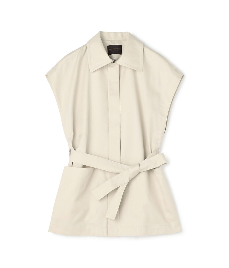 コットンギャバジン ワイドカラージレ