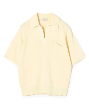 レーヨンコットンペーパー スキッパープルオーバーニット