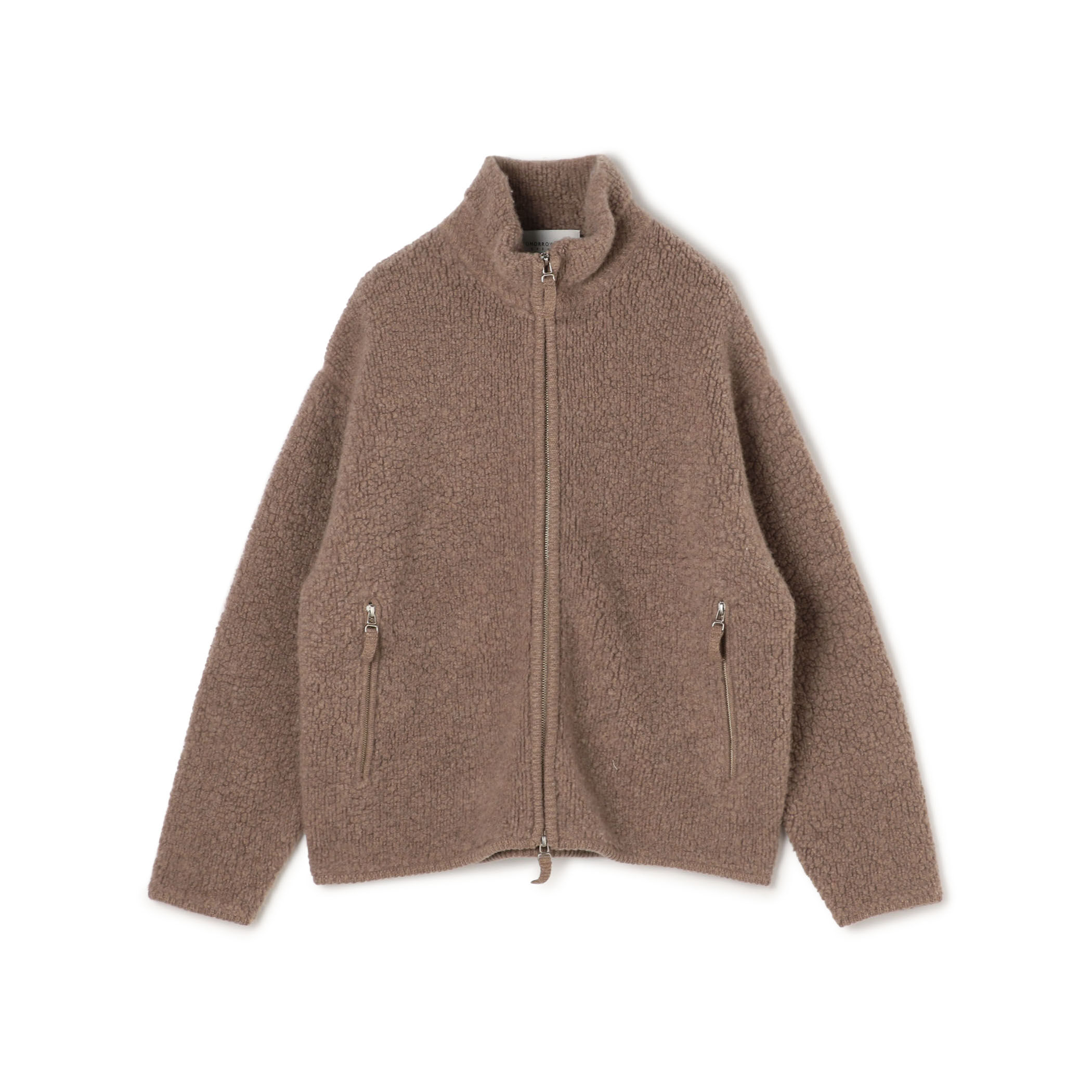 るなお★50 TOMORROWLAND Tricot ウールカシミヤ パイルニット ジップアップ