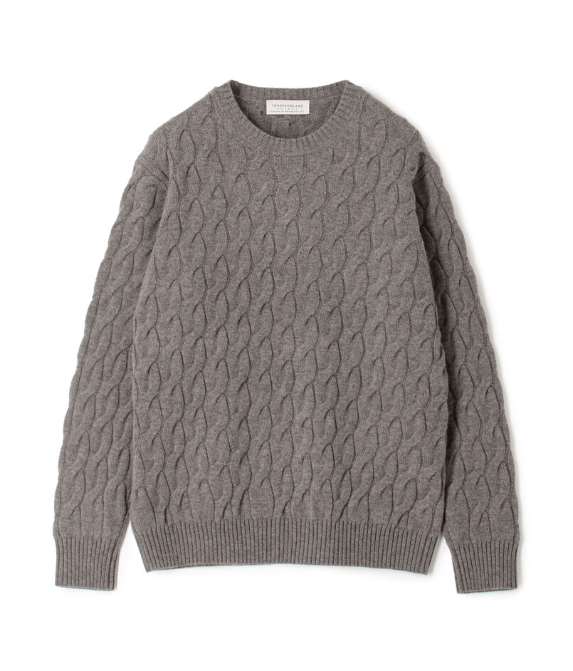 TOMORROWLAND TRICOT スーパーファインラムウール ケーブルクルーネックプルオーバー