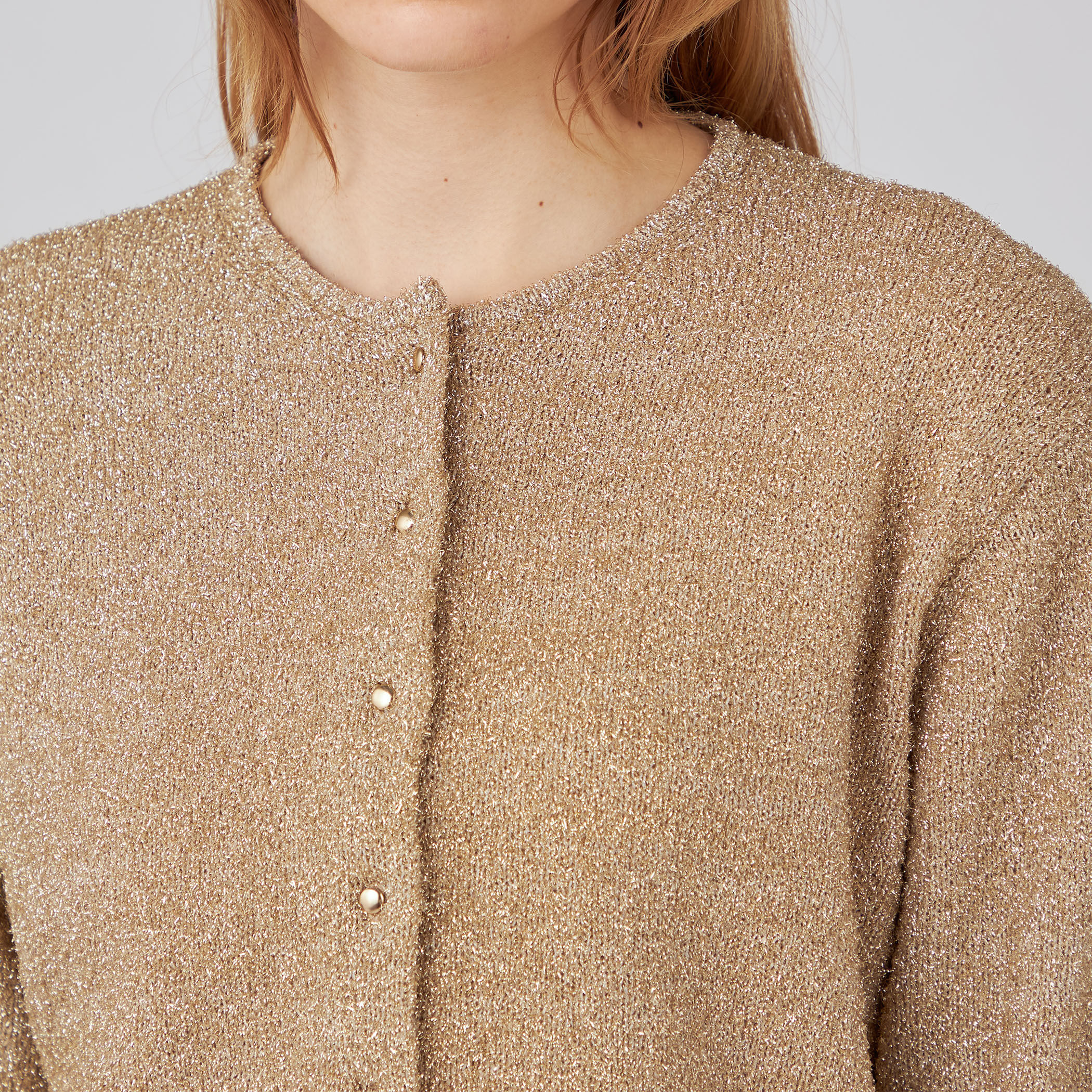 シャイニーメタル クルーネックカーディガン｜トゥモローランド 公式通販