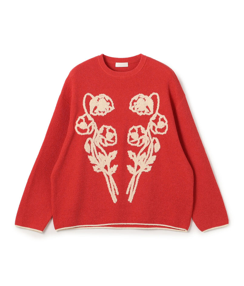 ポピーエンブロイダリー クルーネックプルオーバー