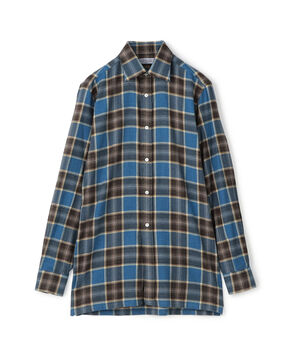 Charvet コットンネル セミワイドカラーシャツ