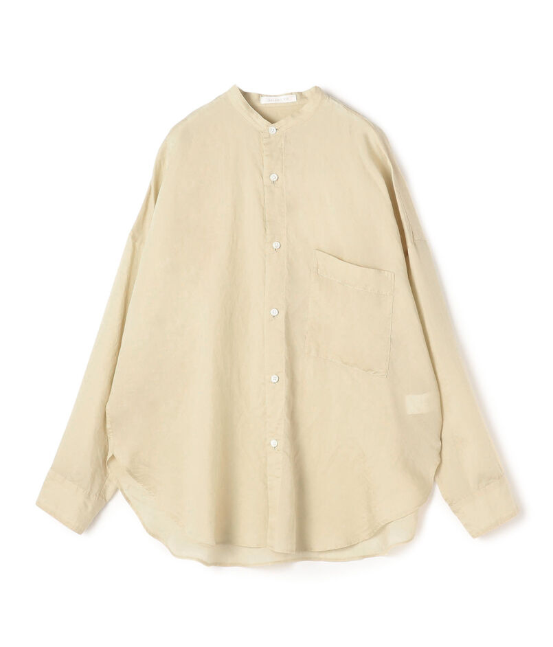 セルロースシルクブロード スタンドカラーシャツ