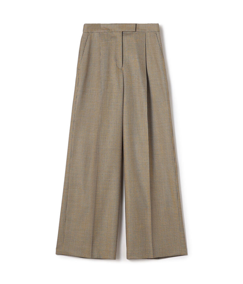 ブラウニーガンクラブチェック タックワイドパンツ