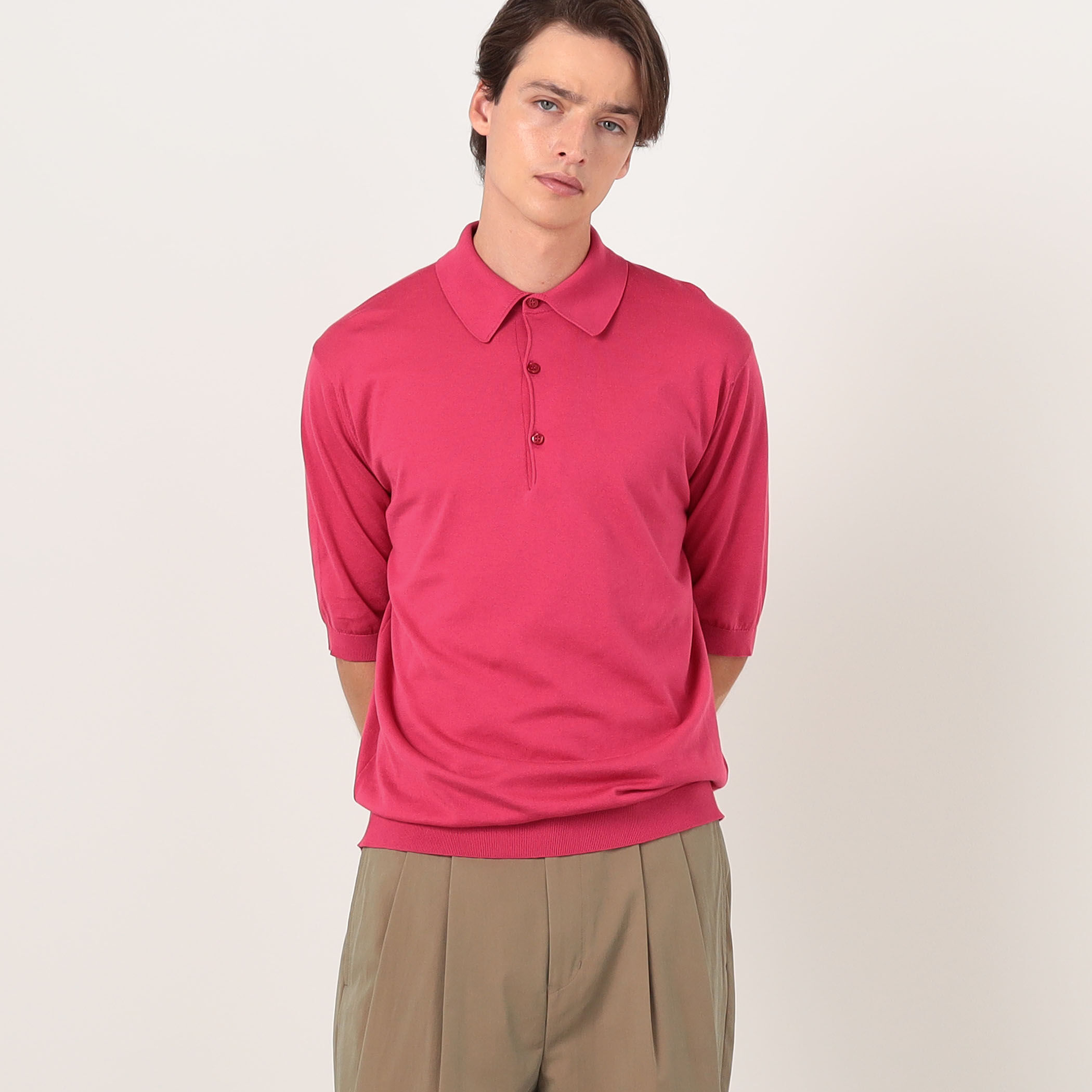 別注J】JOHN SMEDLEY 30Gシーアイランドコットン ニットポロ ISIS