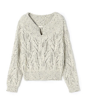 コットンスパンコールムリネ キーネックプルオーバー