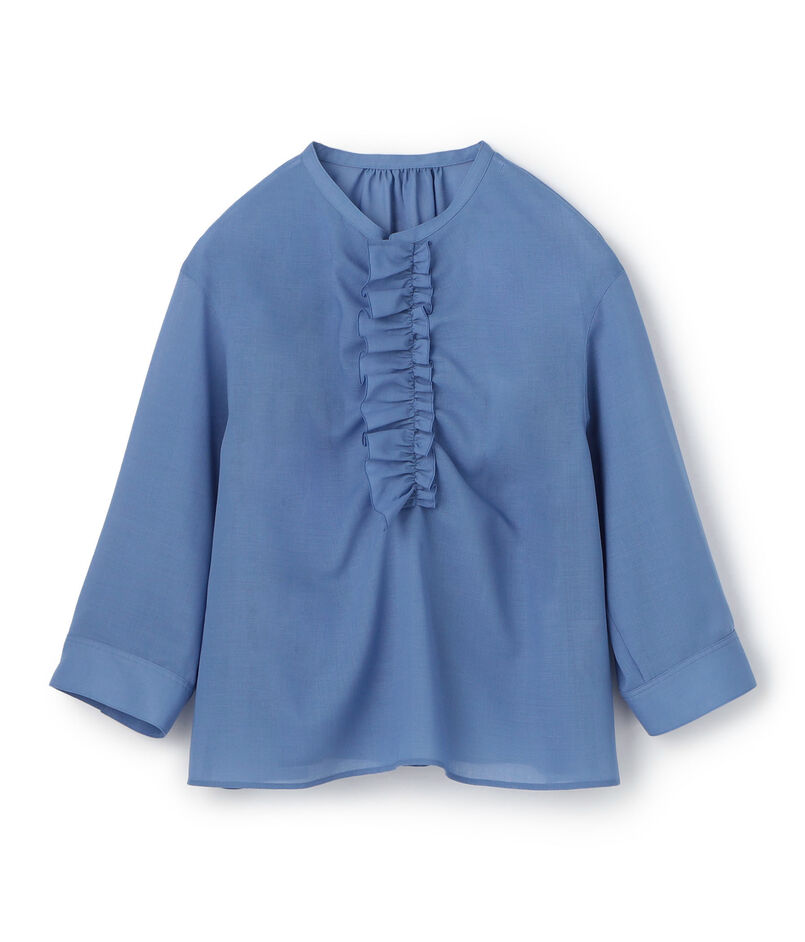 ポリエステルウールボイル フリルブラウス