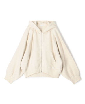 コットンナイロンスウェットニット ジップアップパーカ