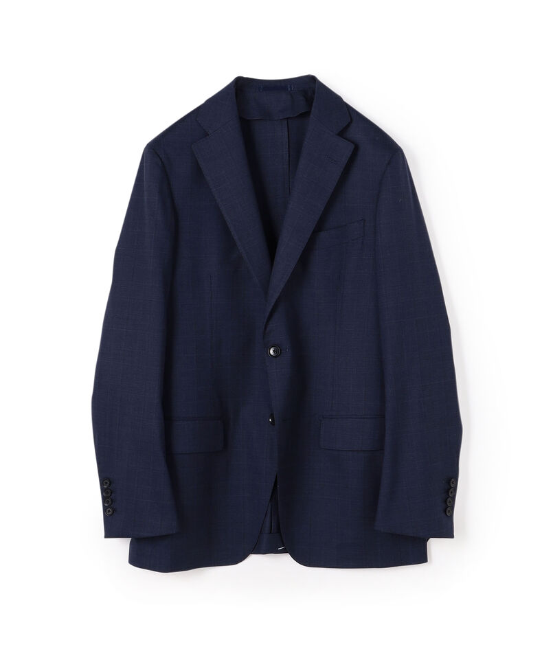 ウールシルクポリウレタン シングルブレステッド2Bジャケット MOOVING