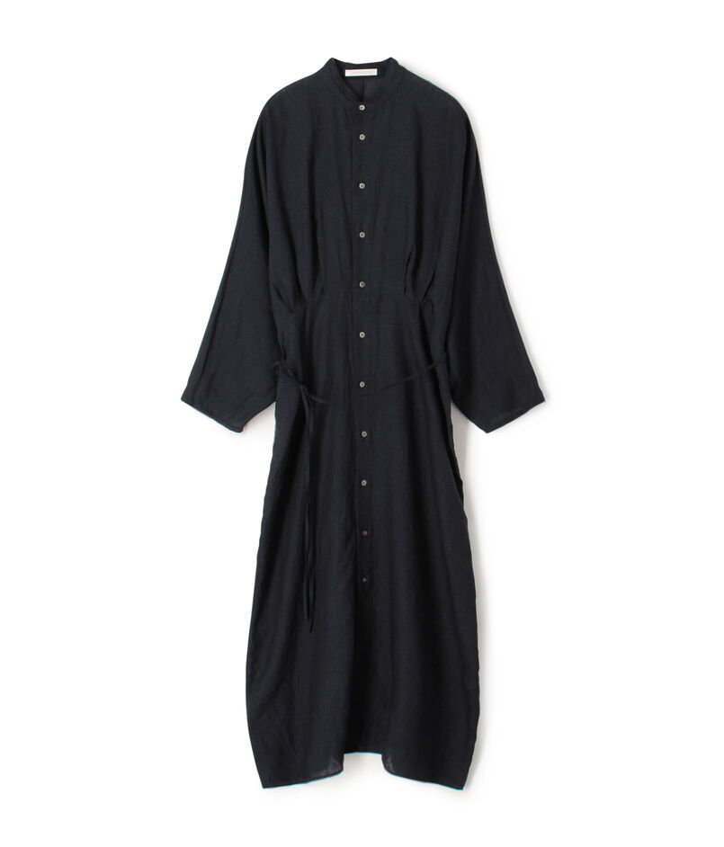 ■リネンポプリン ウエストタックシャツワンピース