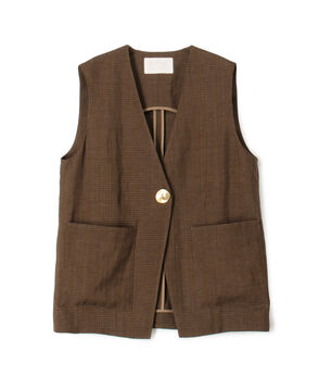 【WEB先行予約】レーヨンリネンブッチャー コクーンジレ