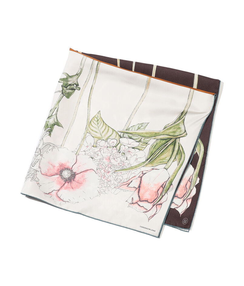 Atelier TOMORROWLAND DOUBLE FLOWER シルクスカーフ