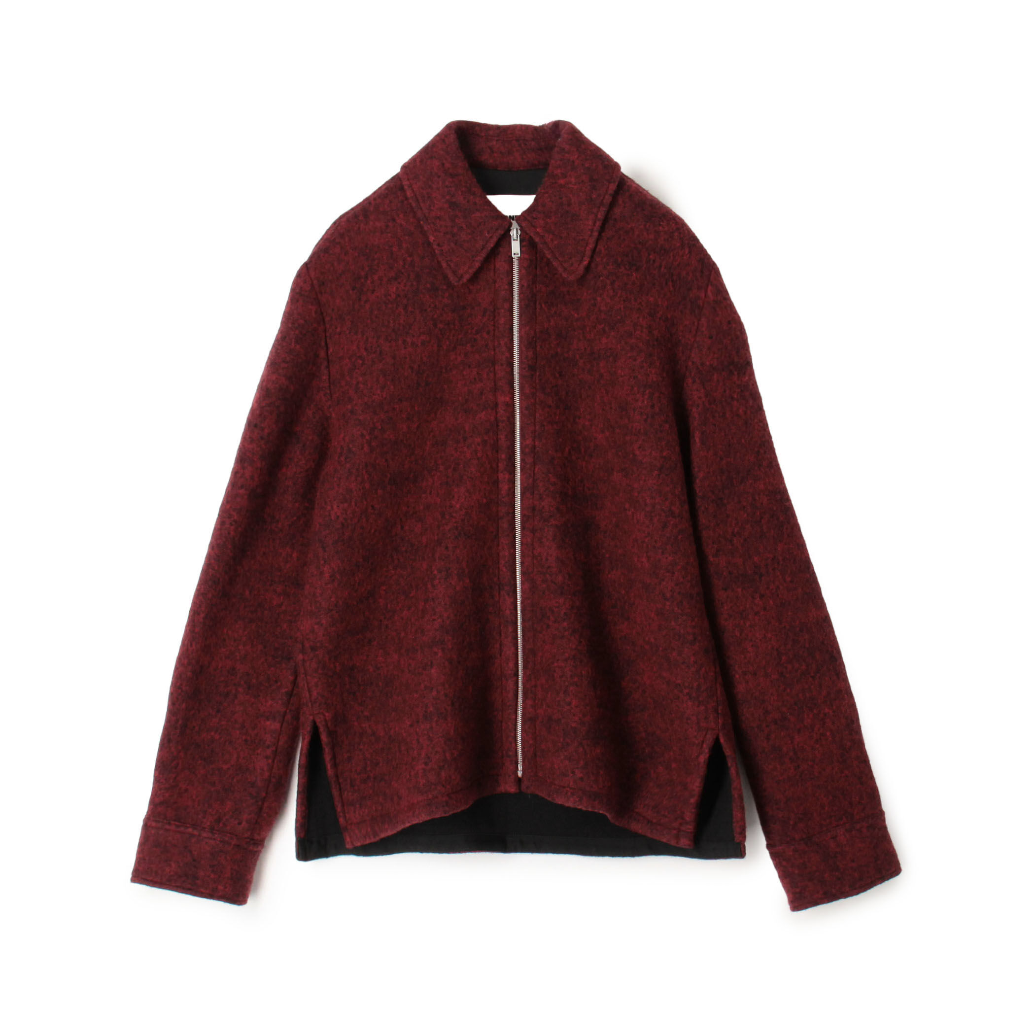 JIL SANDER FELTED WOOL MELANGE ジップアップシャツブルゾン