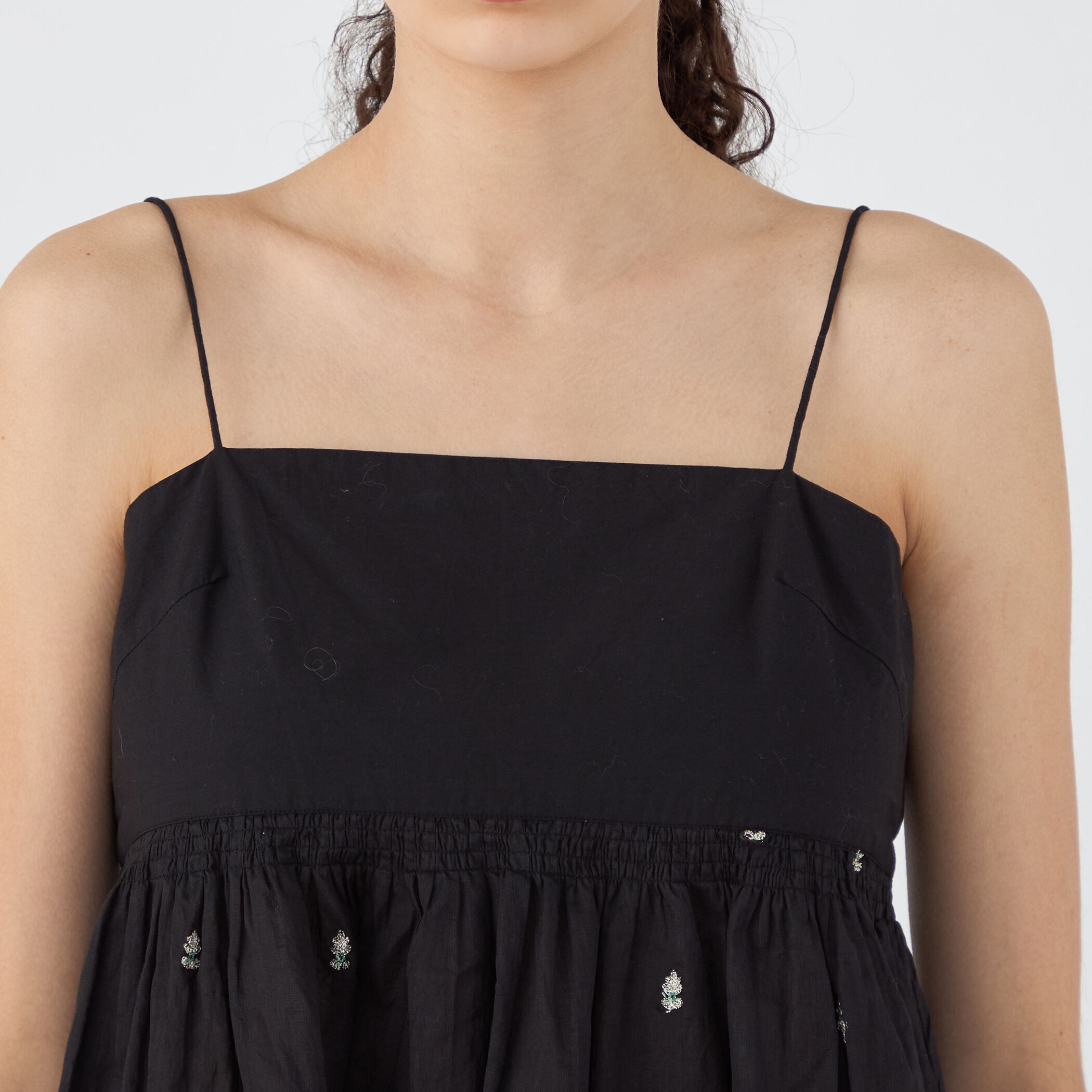 別注】ne Quittez pas BLACK POPLIN ORGANZE キャミソール