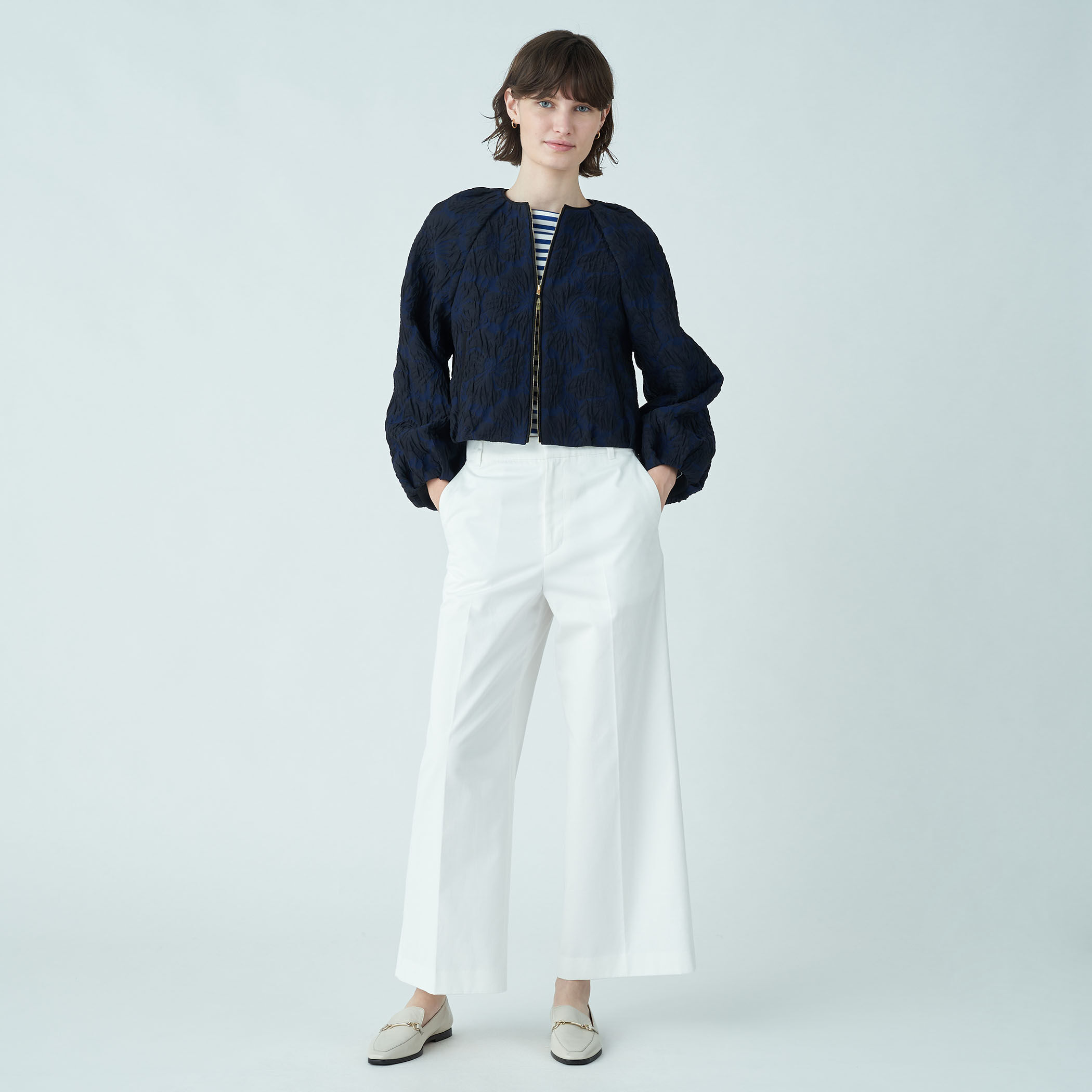 商品画像：美品】ゴーシュ コットンシルクデニム ワイドパンツ - メルカリ 2