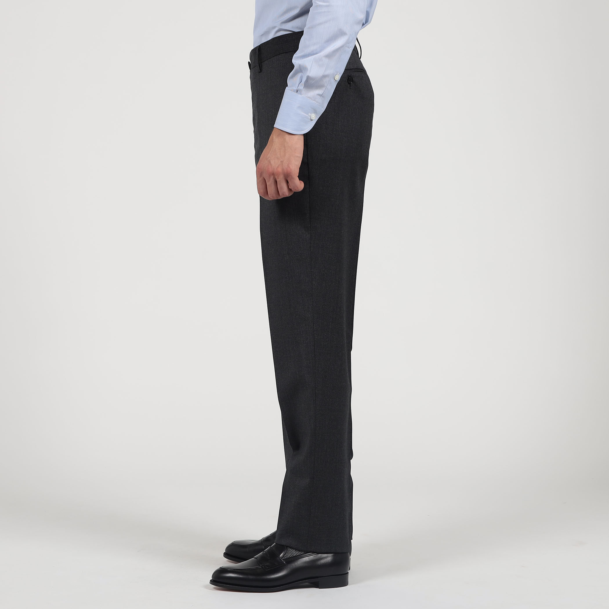 21マイクロン ウールツイル ノープリーツスラックス V.B.