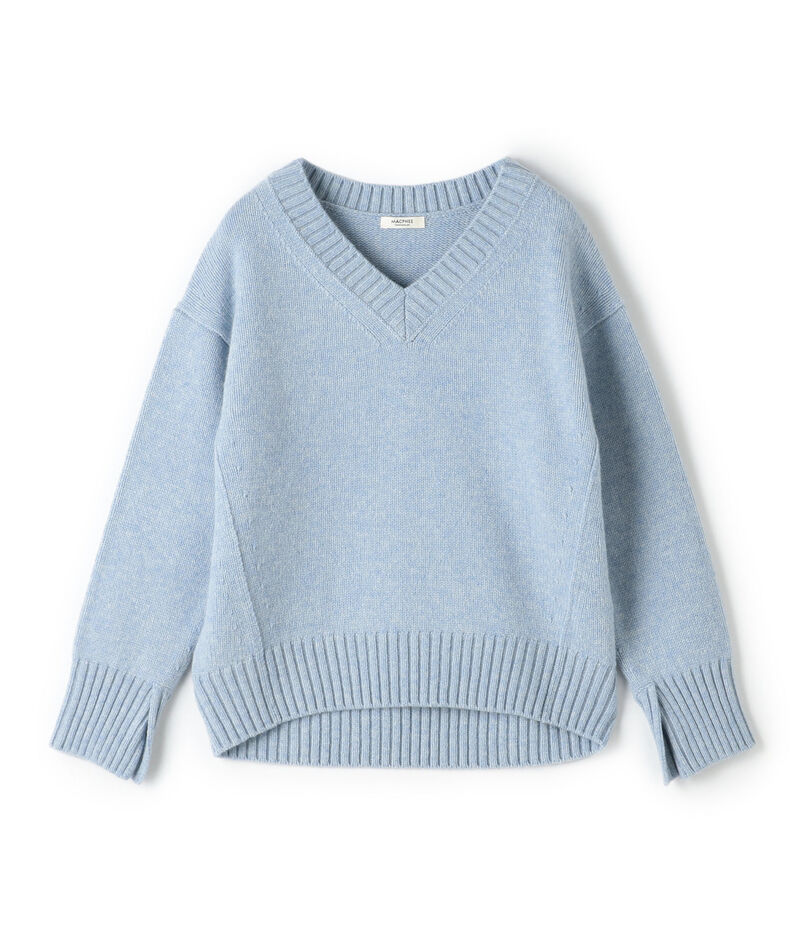 ラムカシミヤ Vネックプルオーバー