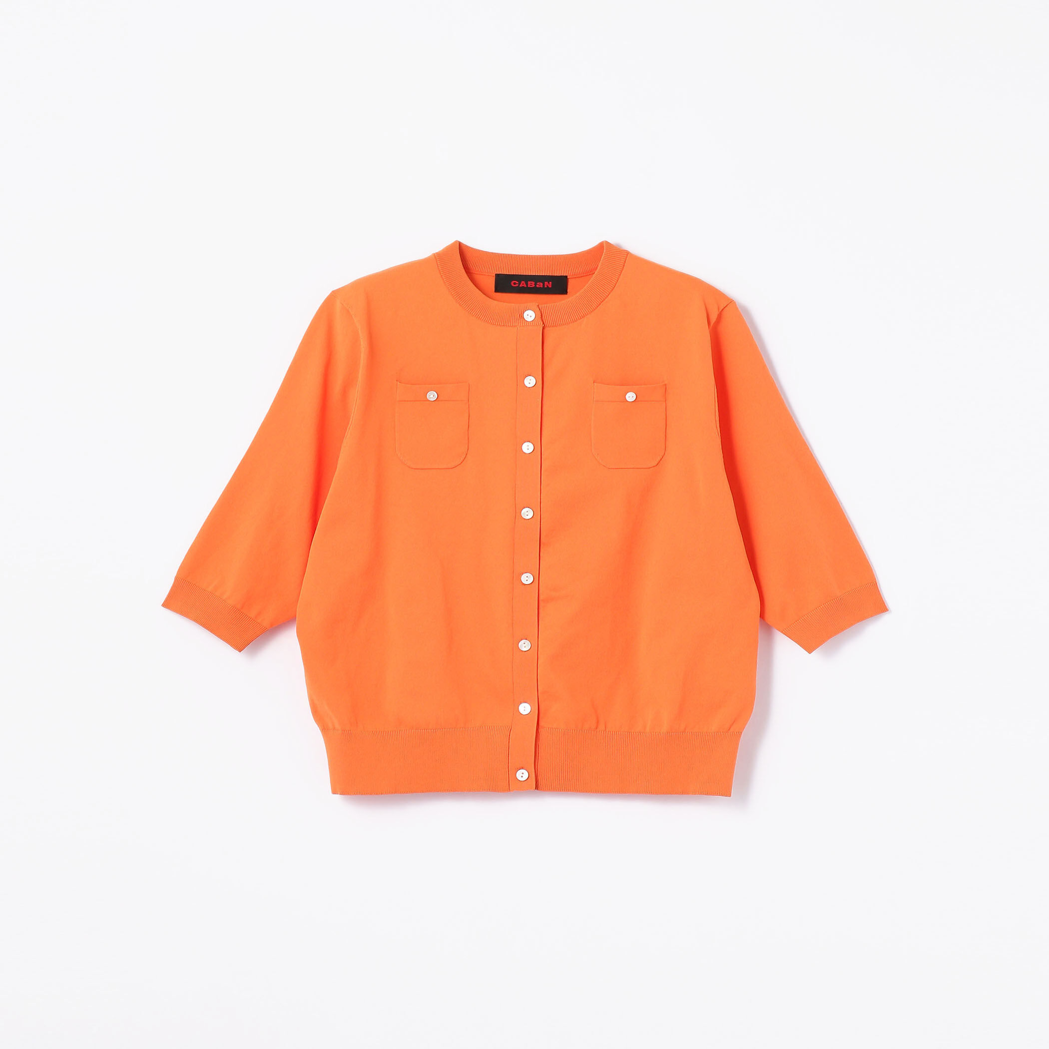 □ファインポリエステル ハーフスリーブポケットカーディガン