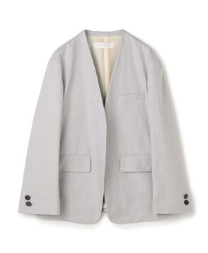 コットンオックスストレッチ ノーカラージャケット
