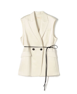 【WEB先行予約】サテンジョーゼット ベルテッドジレ