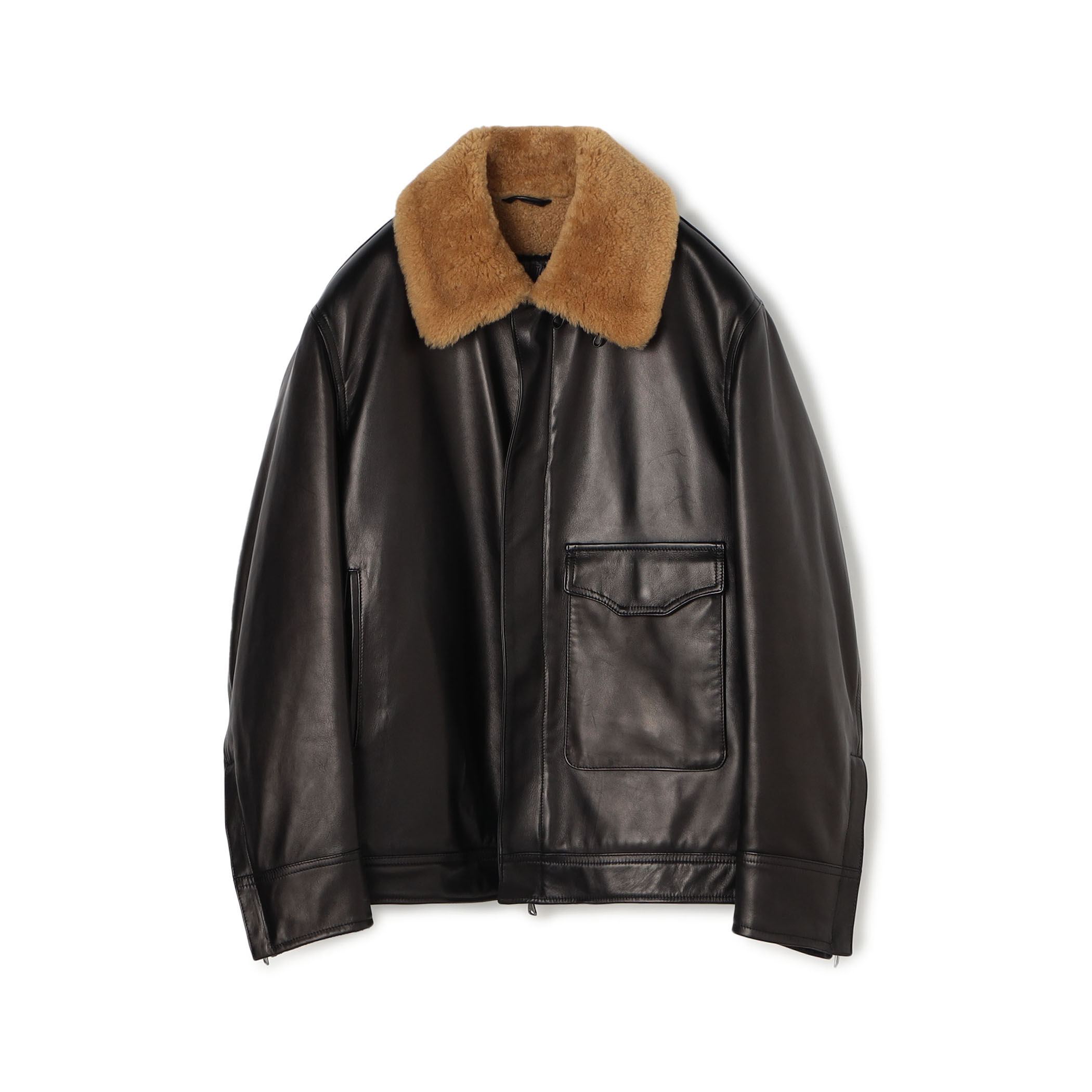 希少✨　ユナイテッドアローズ　ディストリクト　ラムレザー　ブルゾン　黒 ユナイテッドアローズ UNITED ARROWS ビュティーアンドユース