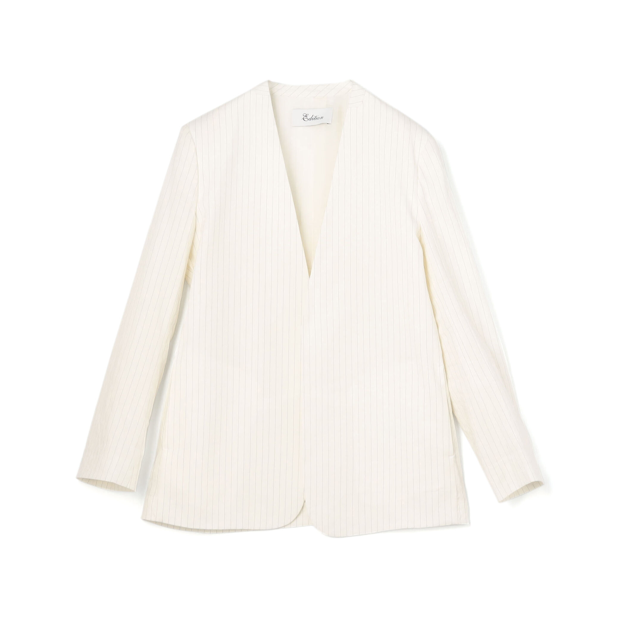 □リネンストレッチ ノーカラージャケット｜トゥモローランド 公式通販