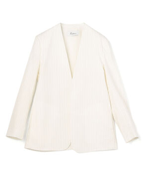 ■リネンストレッチ ノーカラージャケット