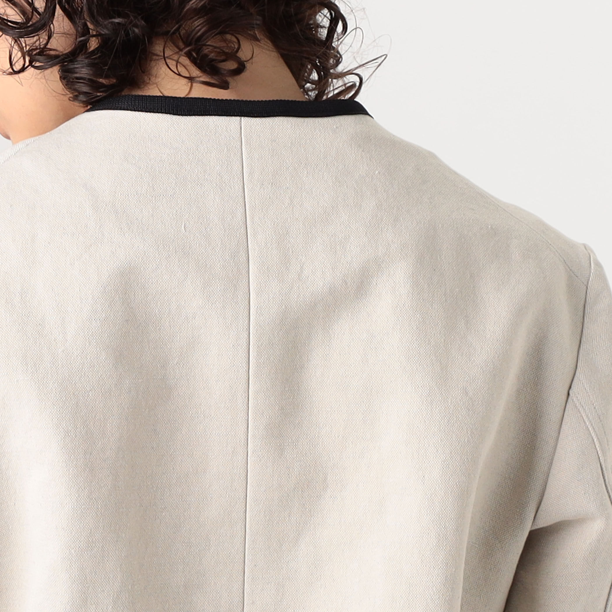 UNION LAUNCH ベージュ リネンジャケット 別注】UNION LAUNCH NO COLLAR ジャケット（ノーカラー