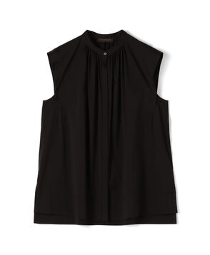 【一部WEB先行予約】ハイパワーストレッチブロード ギャザーノースリーブブラウス