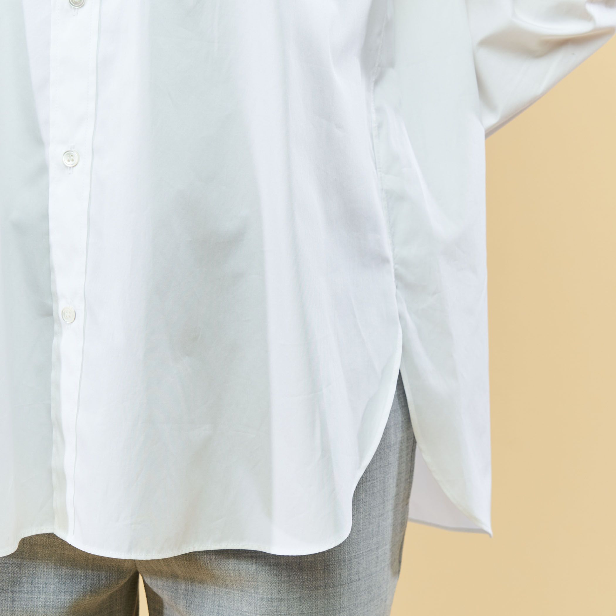 【美品】phlannel リネンコットンバンドカラーシャツ 2 ノーカラーシャツ 美品】phlannel リネンコットンバンドカラーシャツ 2 ノーカラー