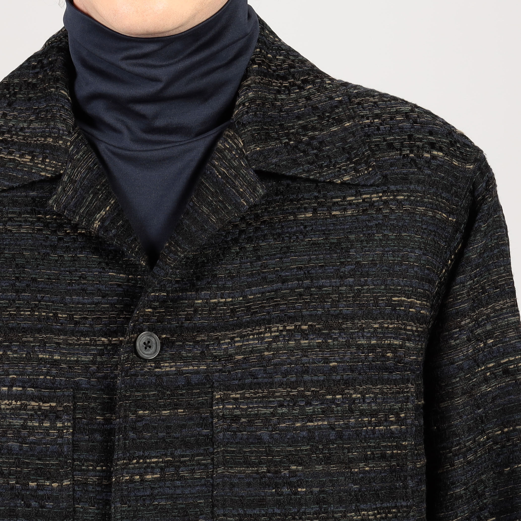 ミックスツイード ダブルポケットシャツブルゾン｜トゥモローランド