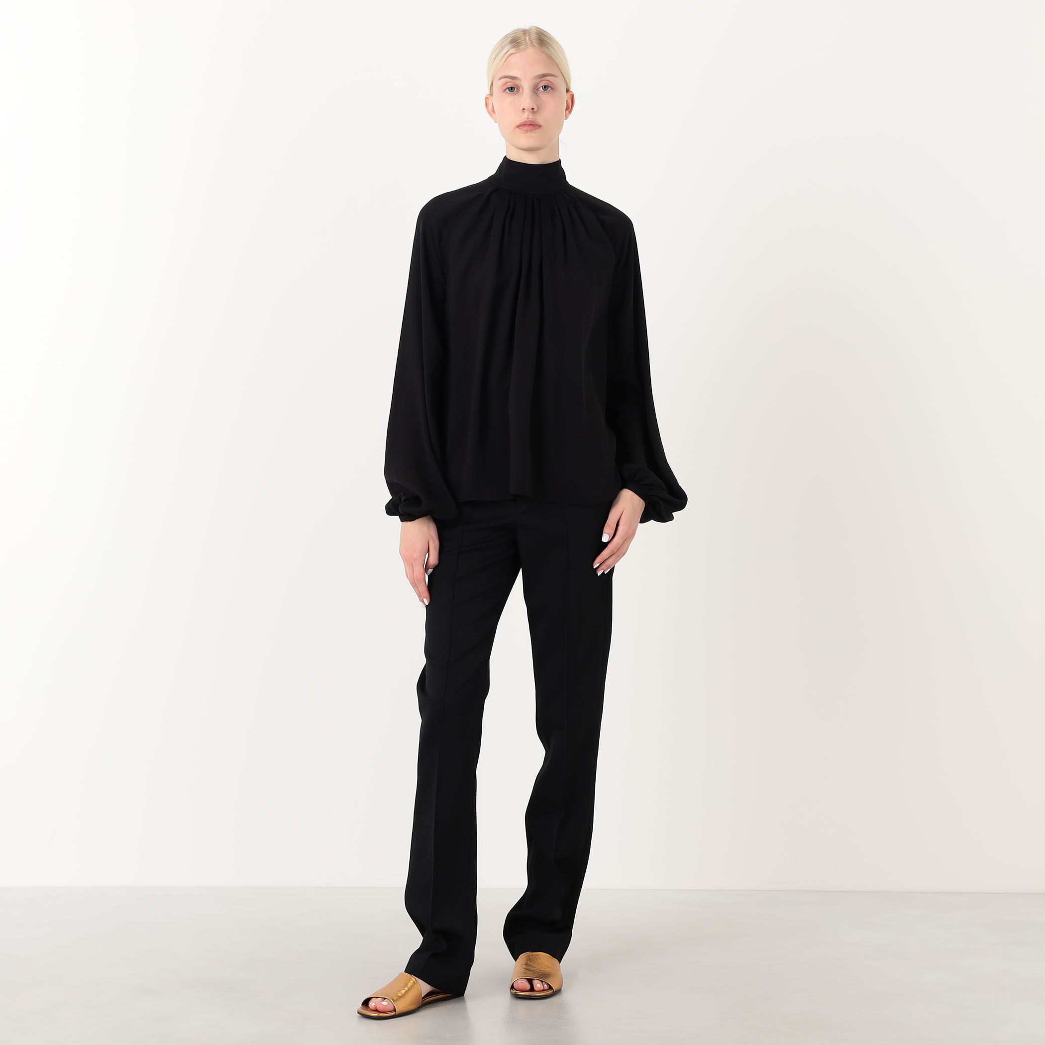 GABRIELA HEARST KIIAN TOP シルク スタンドカラーブラウス