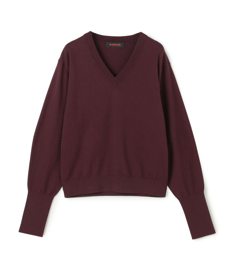 コットンカシミヤストレット Vネックプルオーバー
