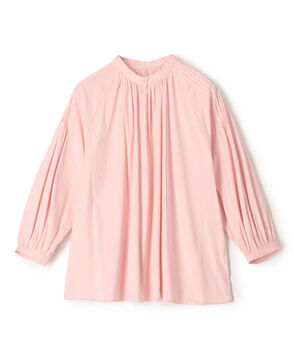 ストレッチブロード ピンタックスリーブブラウス