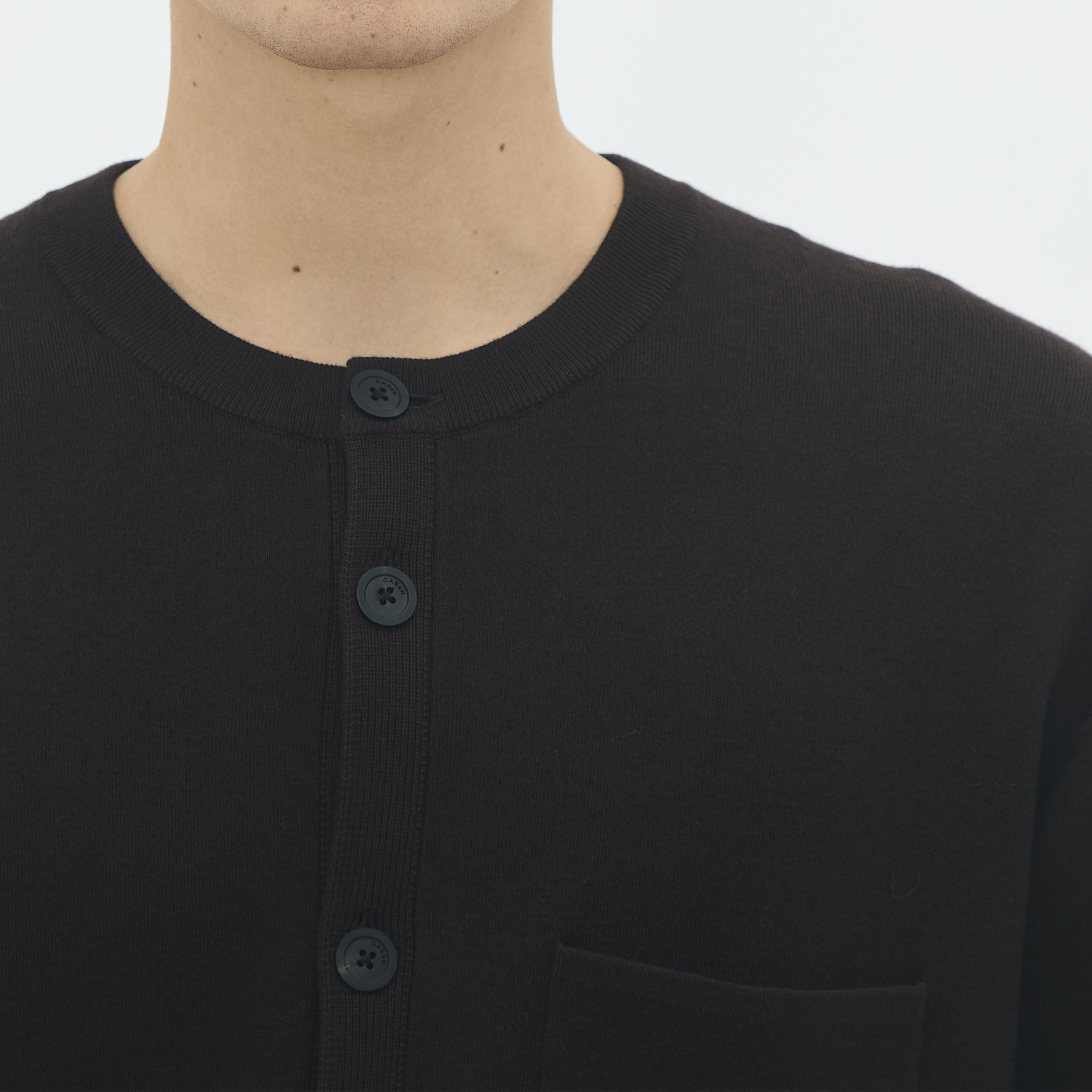 CABaN コットンカシミヤ ポケットクルーネックカーディガン