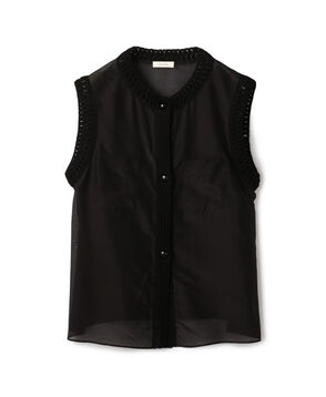 コットンシルクローン スリーブレスブラウス