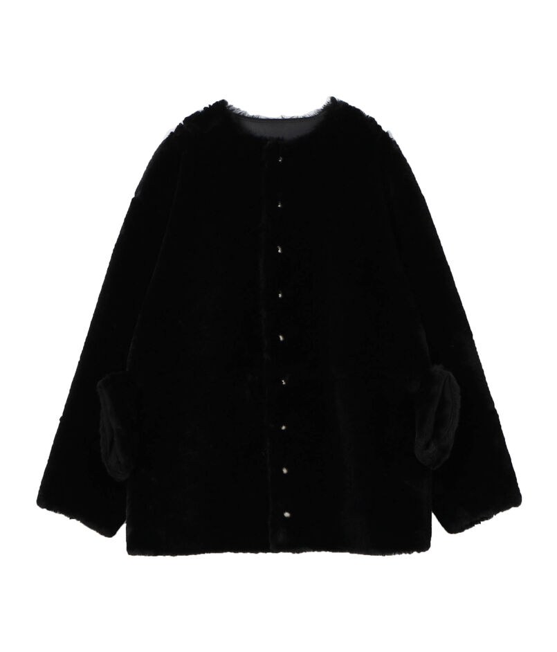 フェイクムートン リバーシブルショートコート