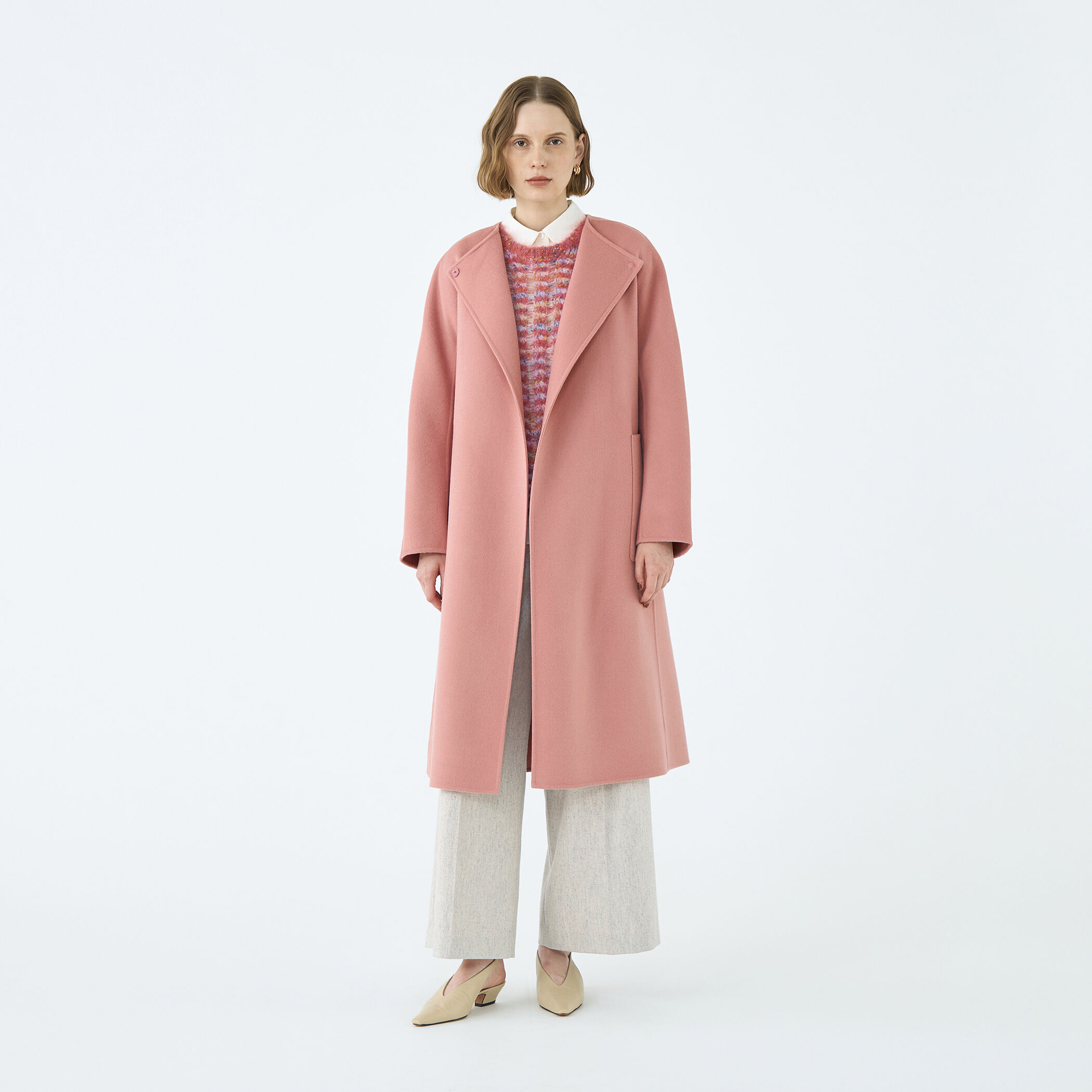 Mochi　Ballsey プレミアムウールリバー ノーカラーコート Ballsey ノーカラーコート コート プレミアムウールリバー