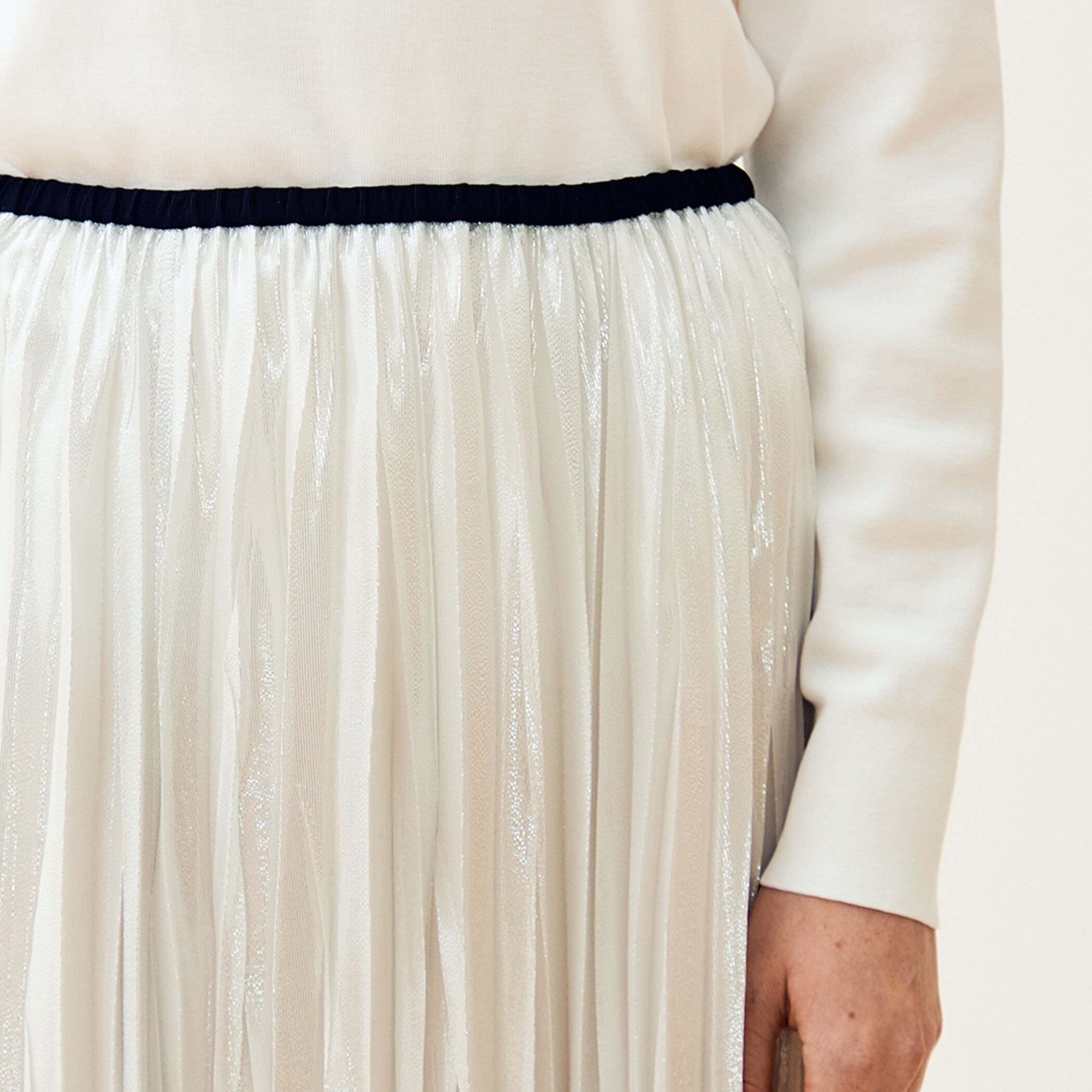 WEB先行予約】シルバーオーガンジー スイングプリーツスカート