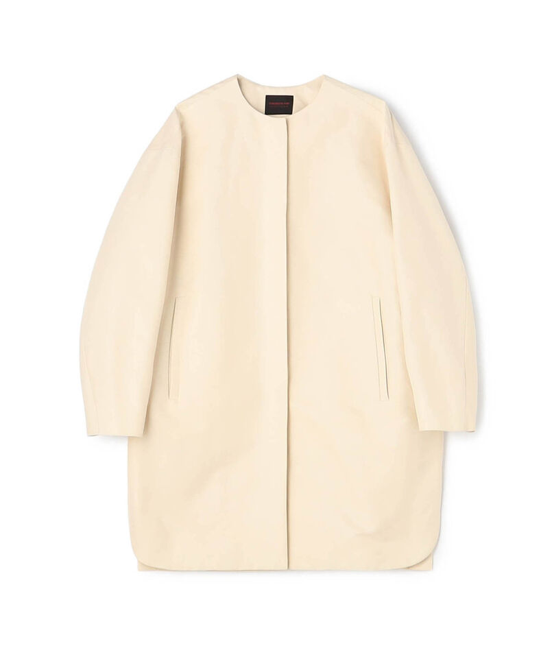 コットンシルクグログラン ノーカラーコート